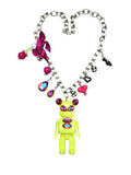Yellow and Hot Pink Bear Necklace image 0