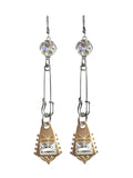 Safety Pin Art Deco Earrings image 0