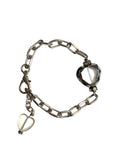 Clear Silver Glass Heart Bracelet image 0