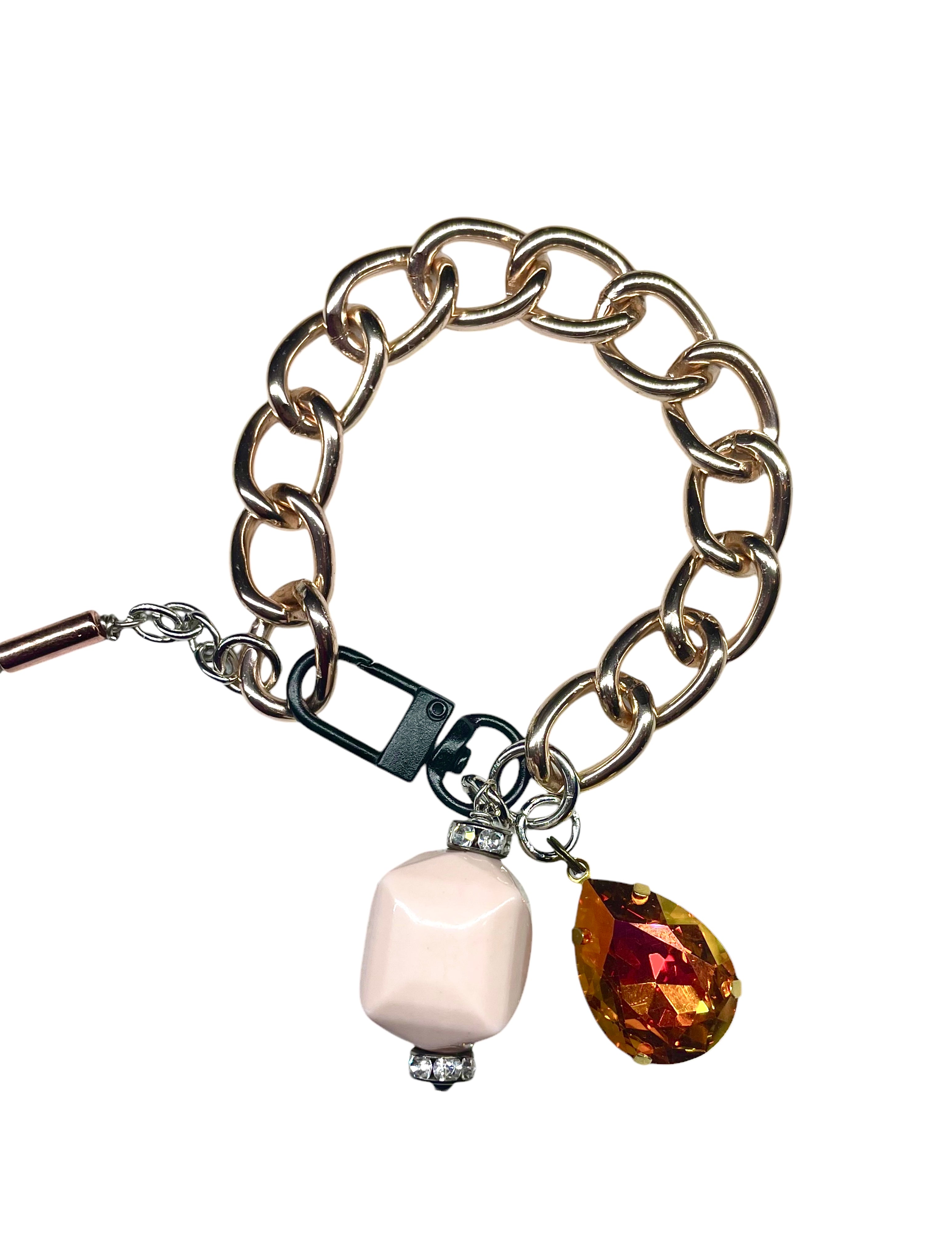 Rose Gold Bracelet with Vintage Bead Accent image 0