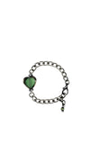 Gold and Green Heart Bracelet image 0