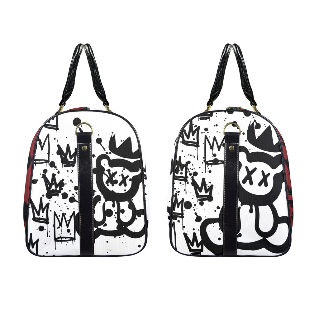 Black and White Crown Bear Duffle Travel Bag image 2