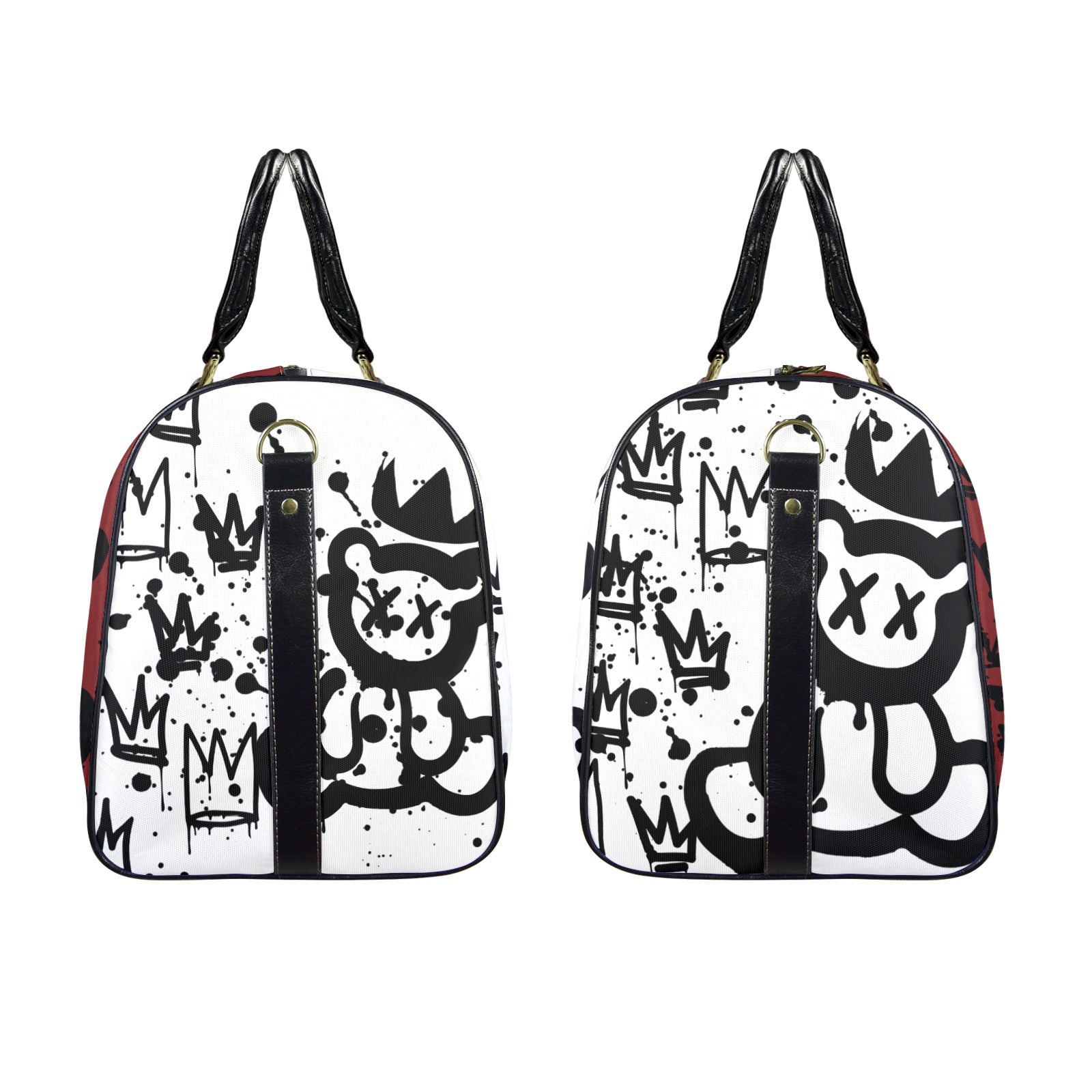Black and White Crown Bear Duffle Travel Bag image 2