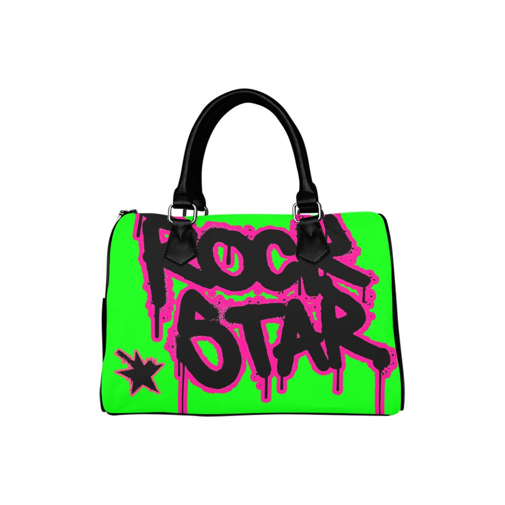 Vauje Neon Green and Pink Rockstar Graffiti Handbag image 0
