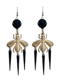 Black Spiked bee Earrings image 0
