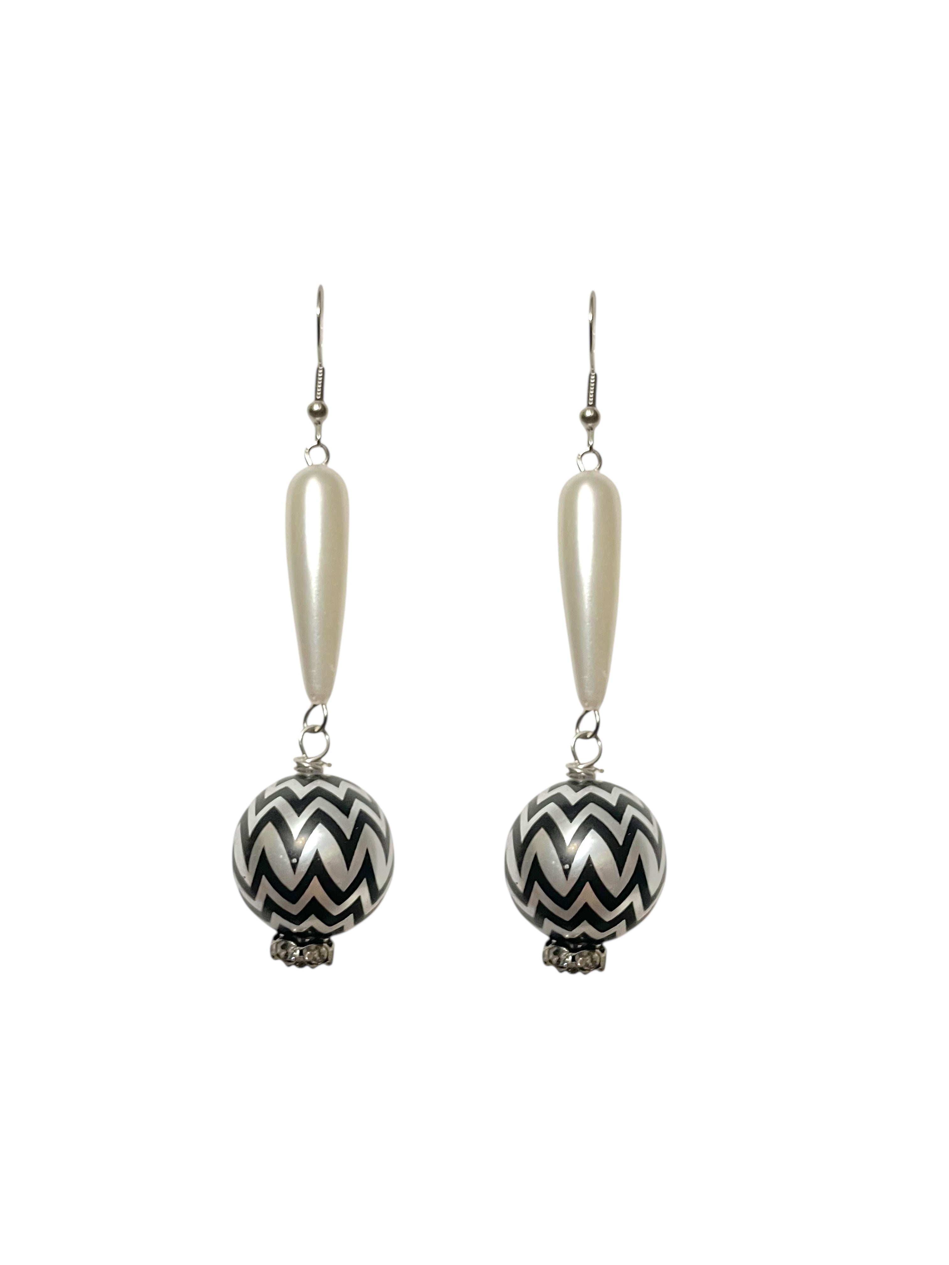 Faux Pearl Exclamation Point Earrings image 0