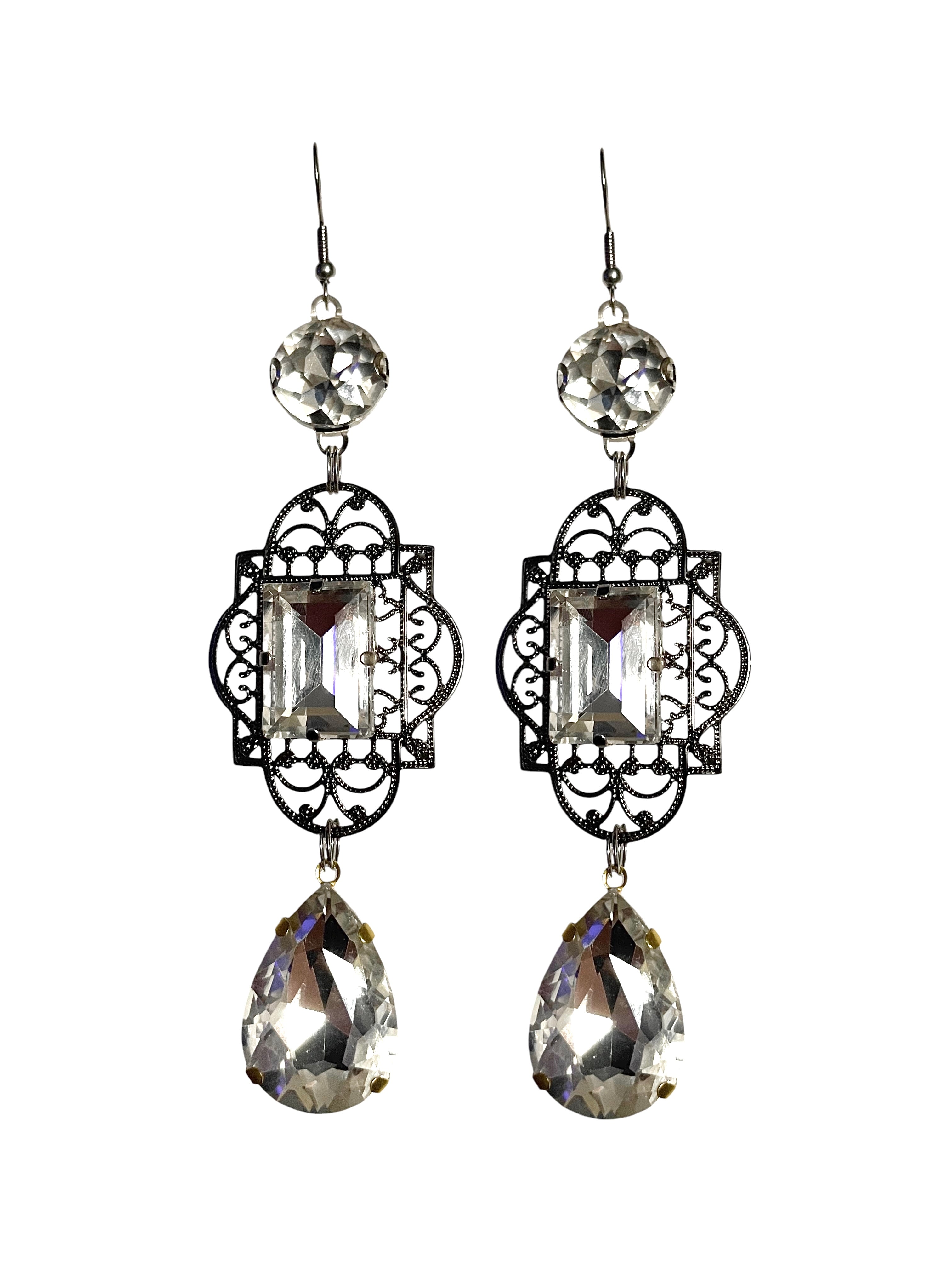 Gunmetal Chandelier Earrings image 0