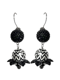 Black and White Flower Earrings image 0