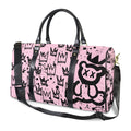 Pink and Black Crown Bear Duffle Travel Bag image 0