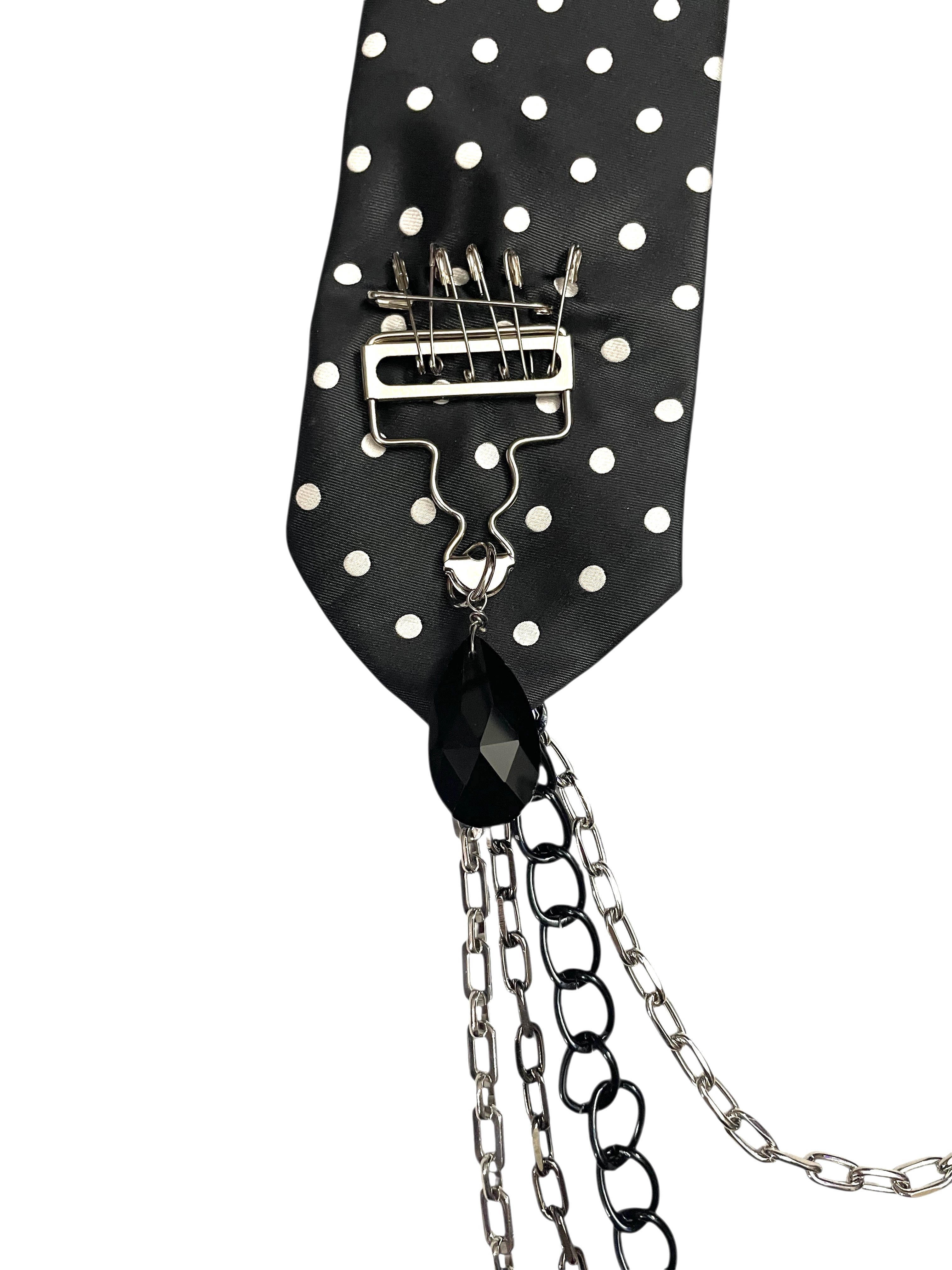 Upcycled Polka Dot Tie Necklace image 2