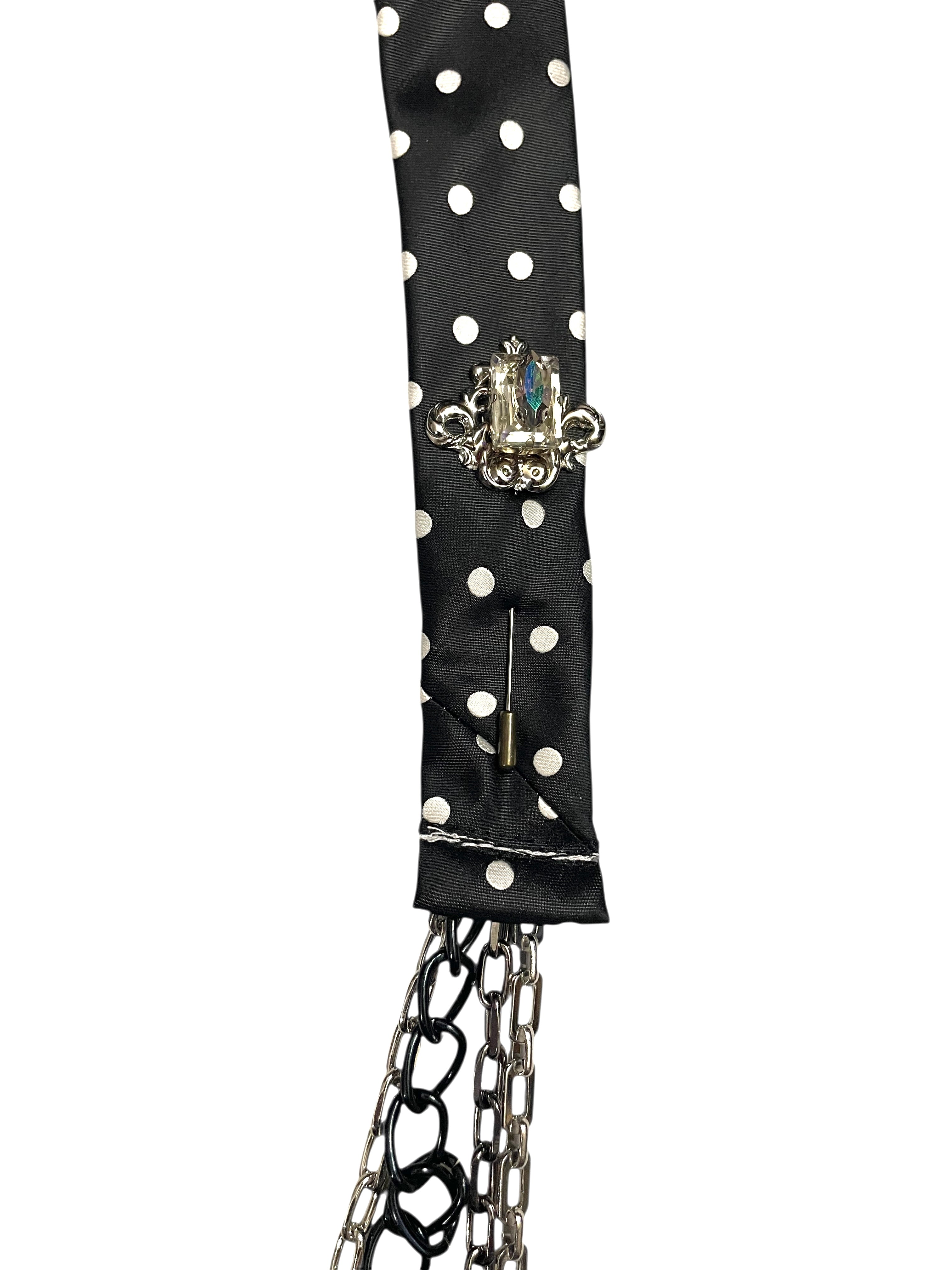 Upcycled Polka Dot Tie Necklace image 1