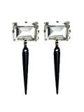 Rhinestone Stud Spiked Earrings image 0