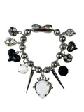 Whit and Black Large Thick Ball Chain  Bracelet image 0
