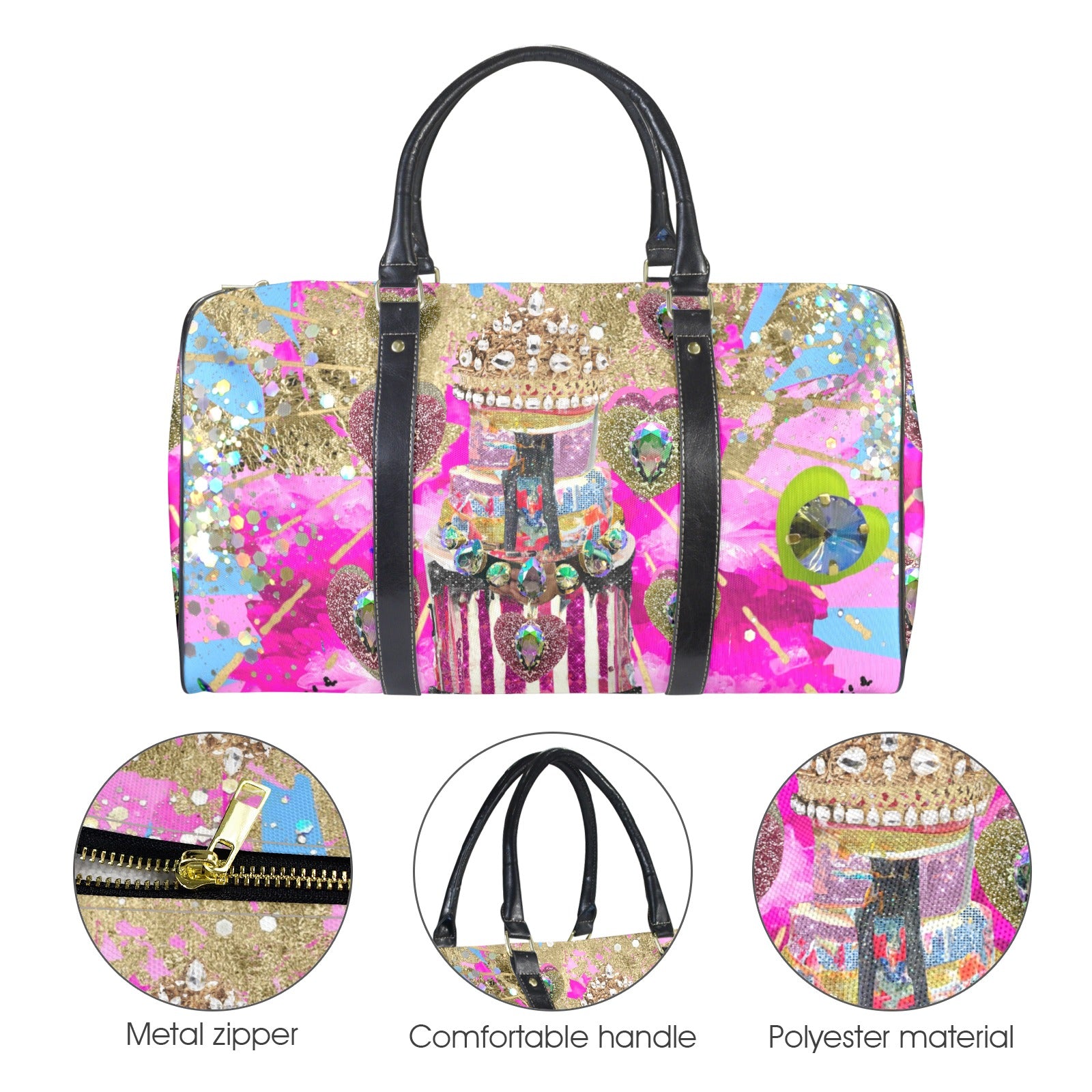 Crowned Cake Duffle Travel Bag image 1
