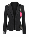Rock Star Upcycled Cameo Denim Blazer