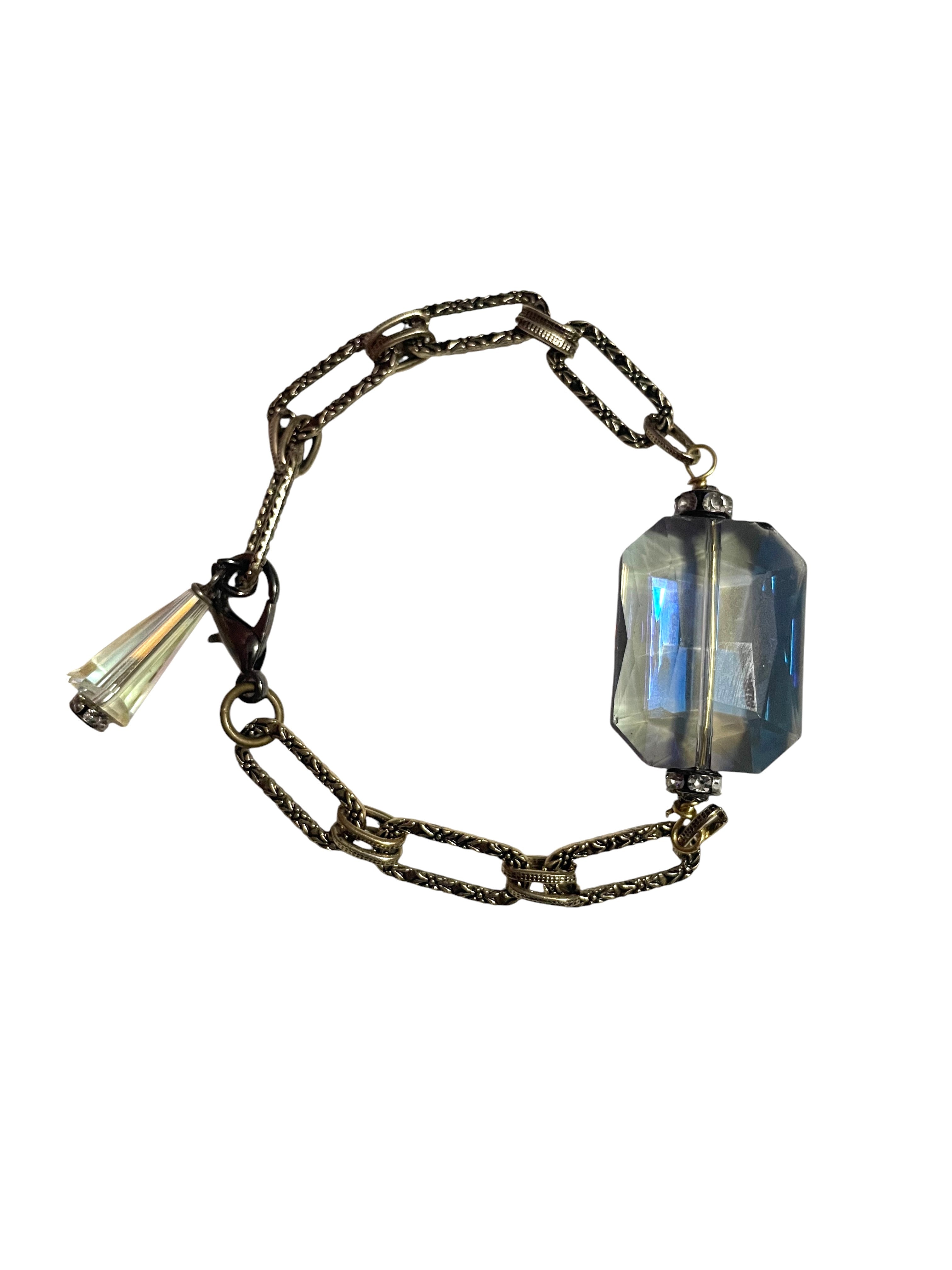 Iridescent Glass Drop Bracelet image 0