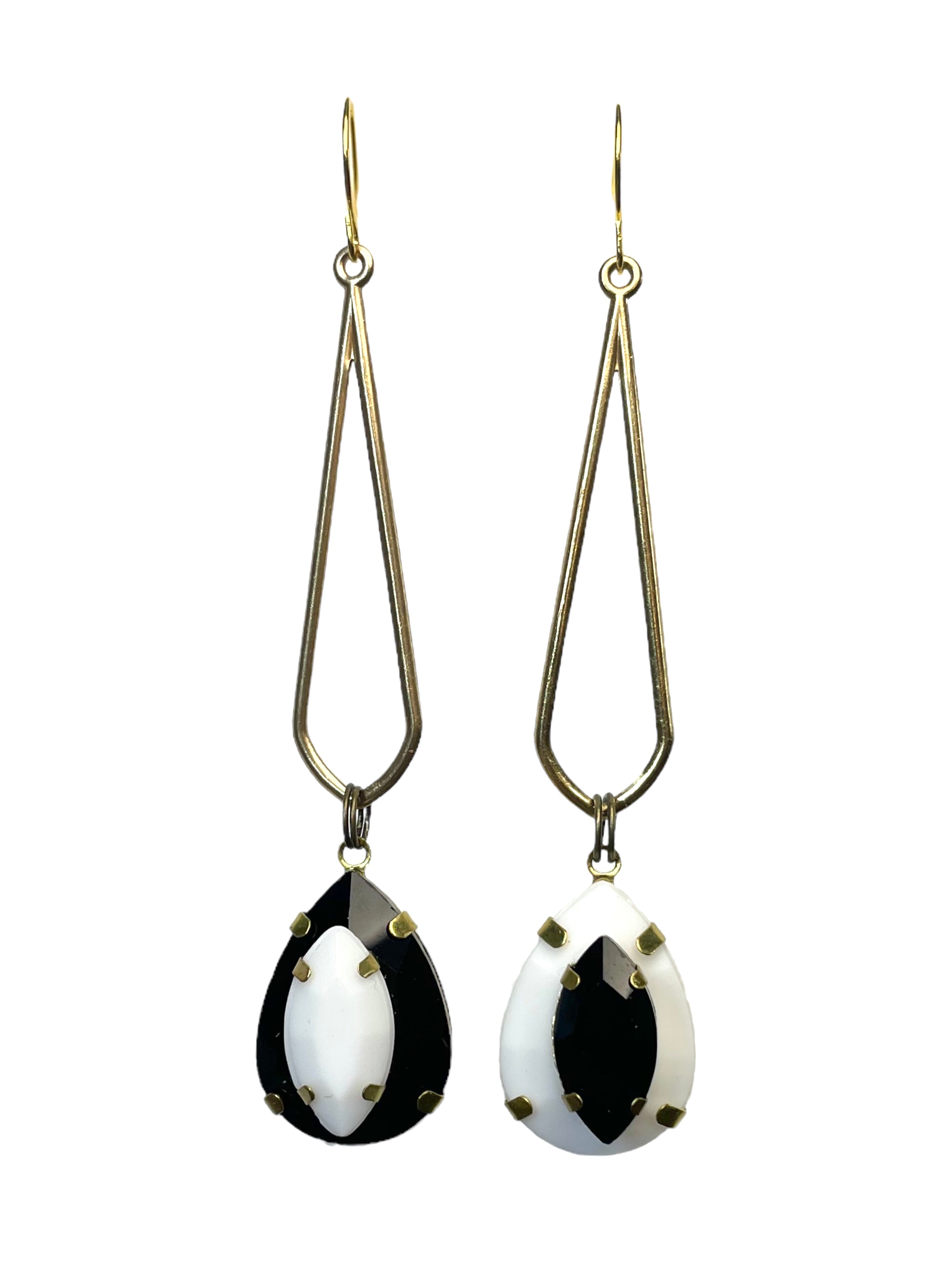 Black and White Mix Match Drop Earrings image 0