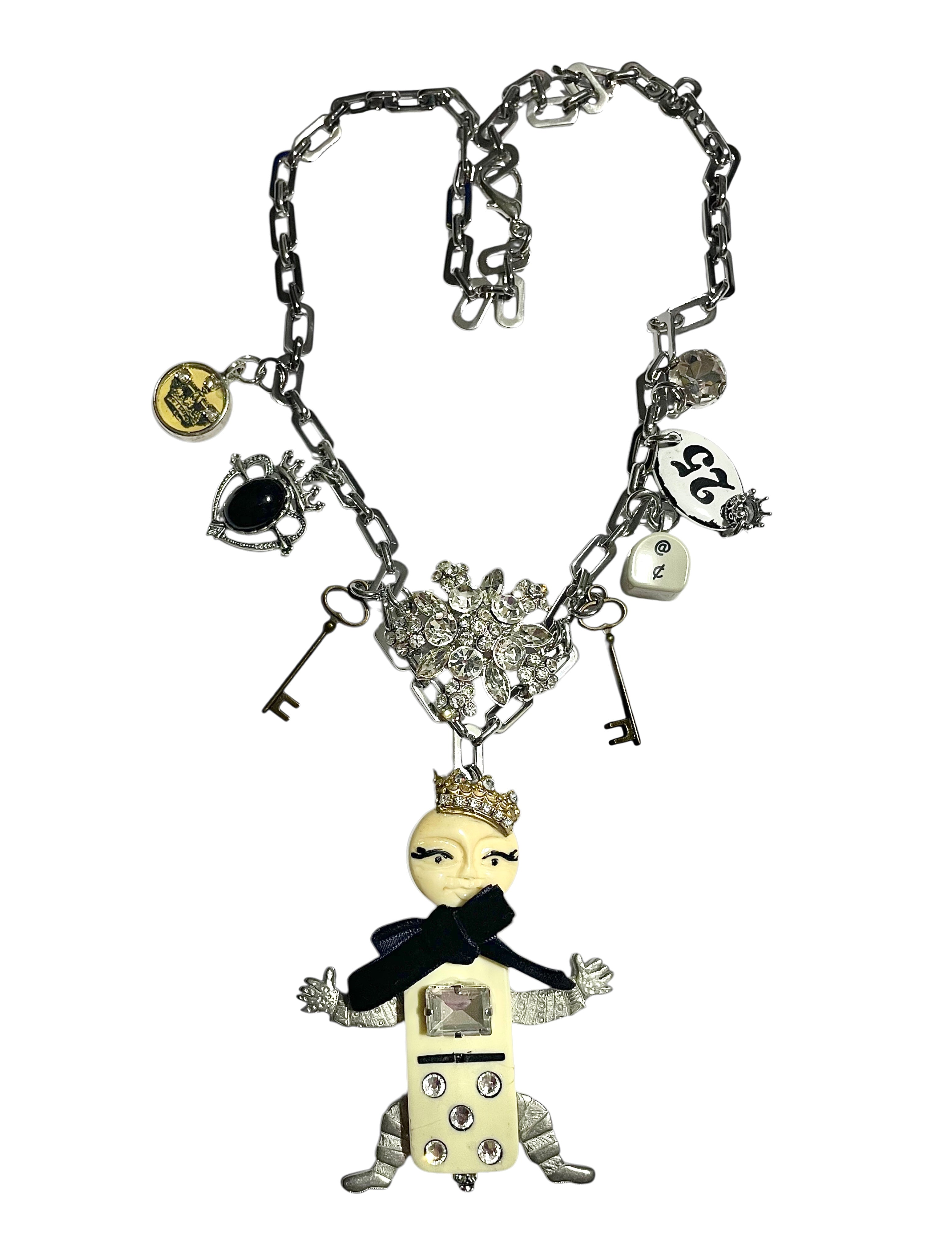 Crowned Moon Domino Doll Necklace image 0