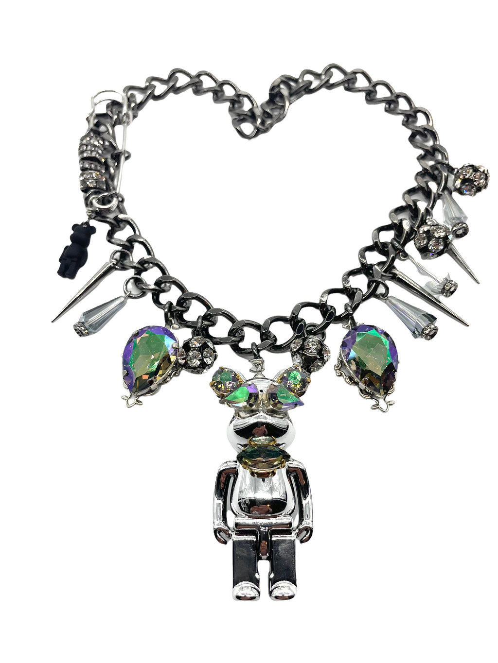 Silver Chrome Bear Necklace image 1