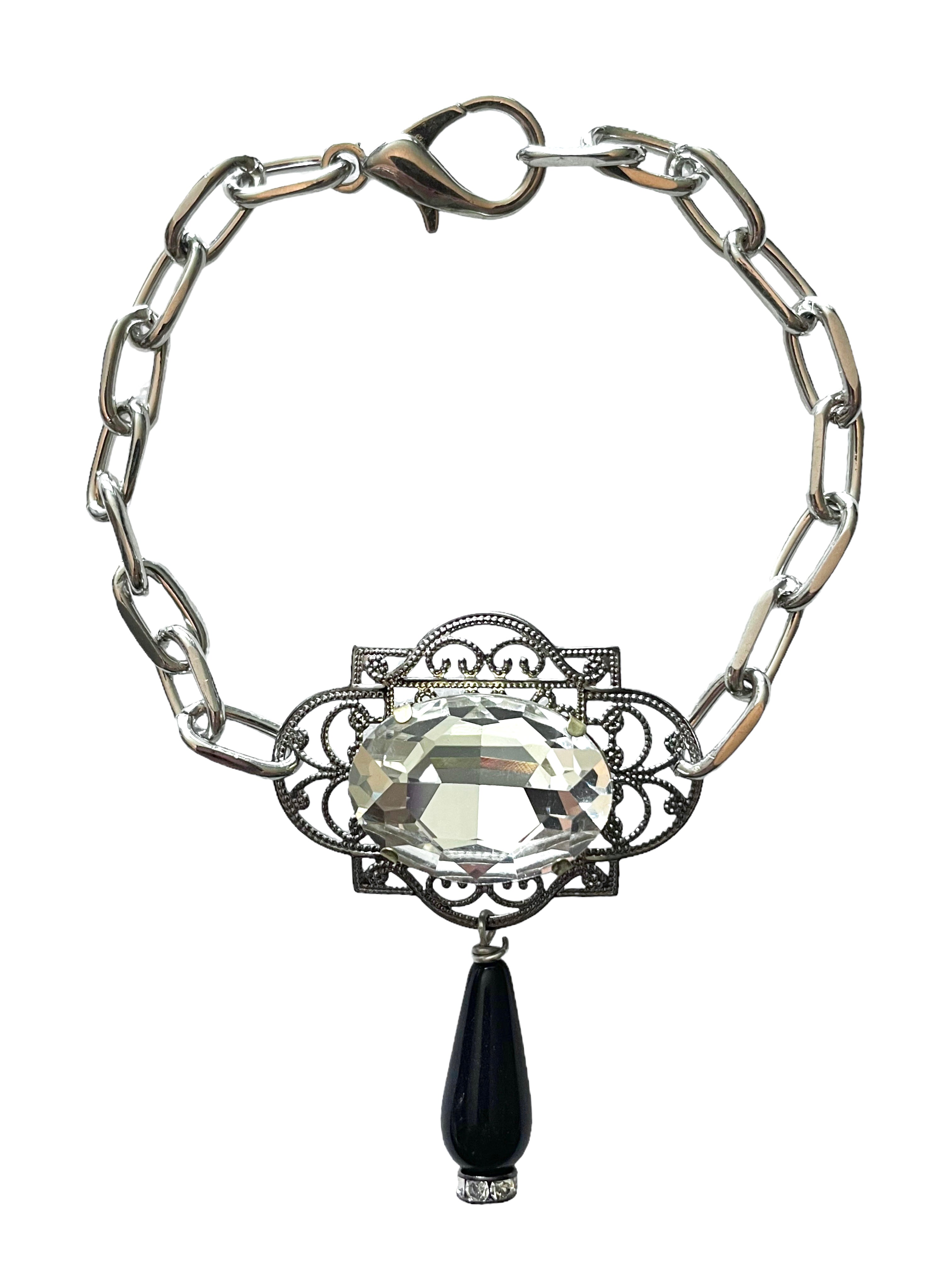 Gunmetal and Silver Victorian Bracelet image 0