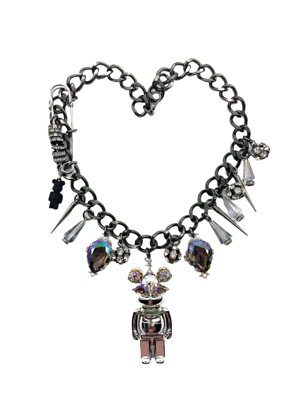 Silver Chrome Bear Necklace image 0