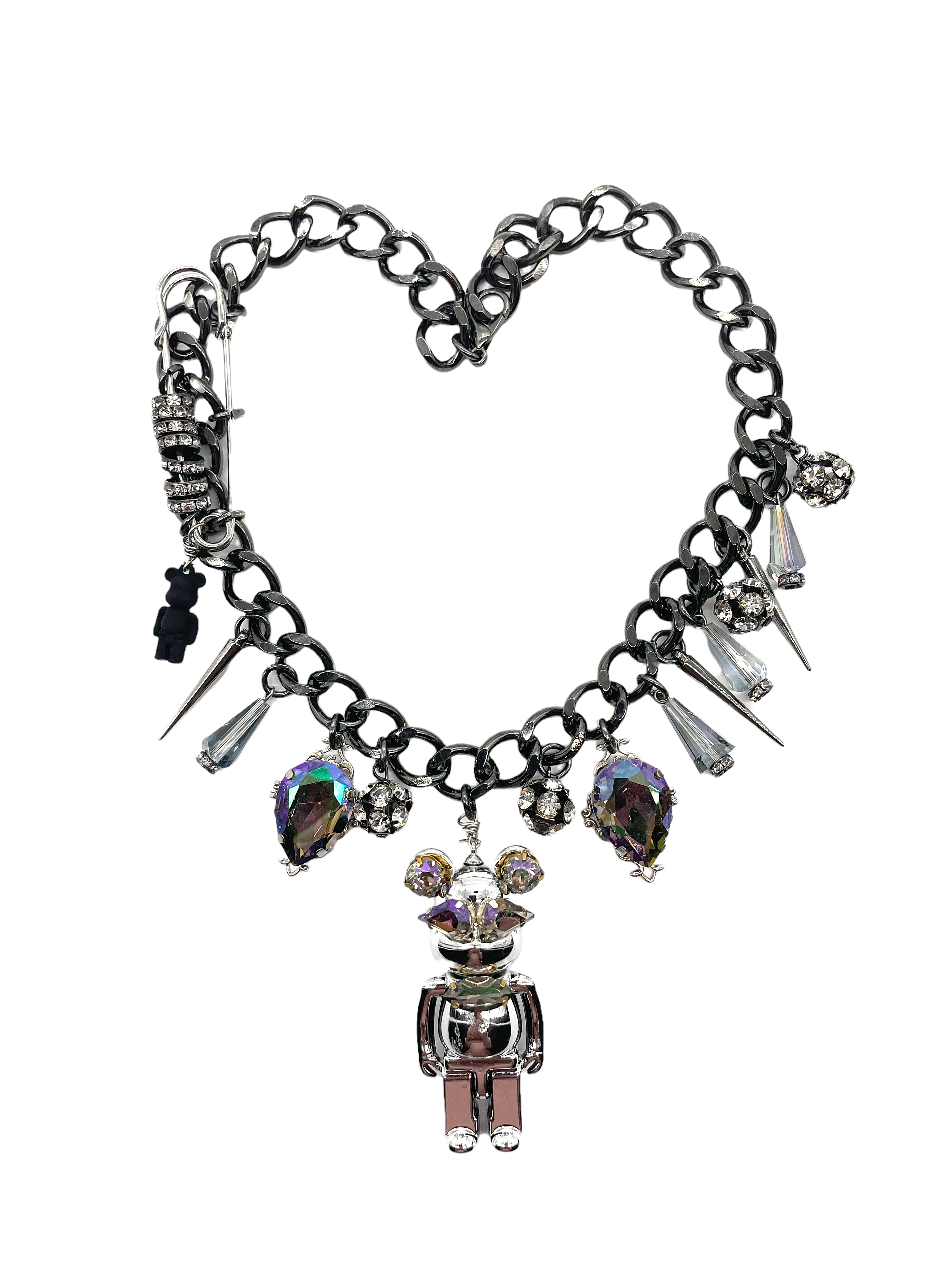 Silver Chrome Bear Necklace image 0