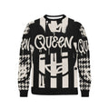 Vauje Black and Cream Queen Striped  Sweatshirt Houndstooth image 0