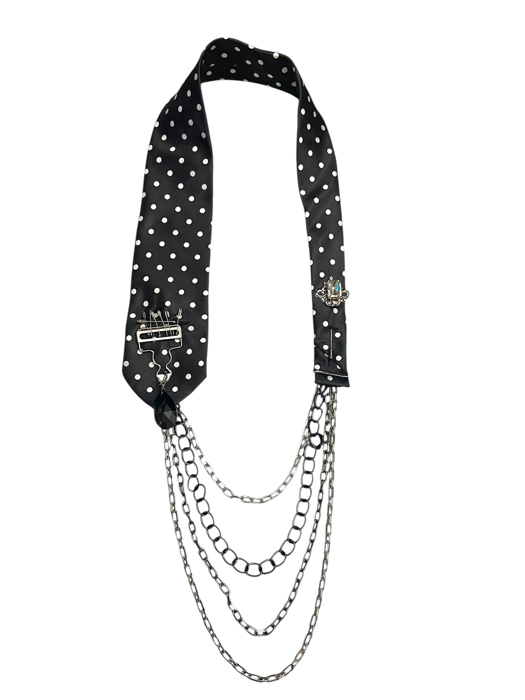 Upcycled Polka Dot Tie Necklace image 0