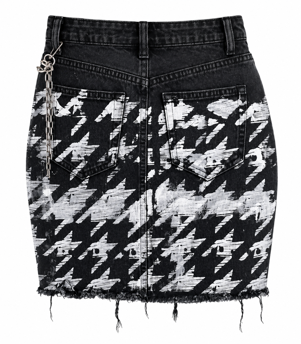 Denim Houndstooth Plushie Splash Skirt