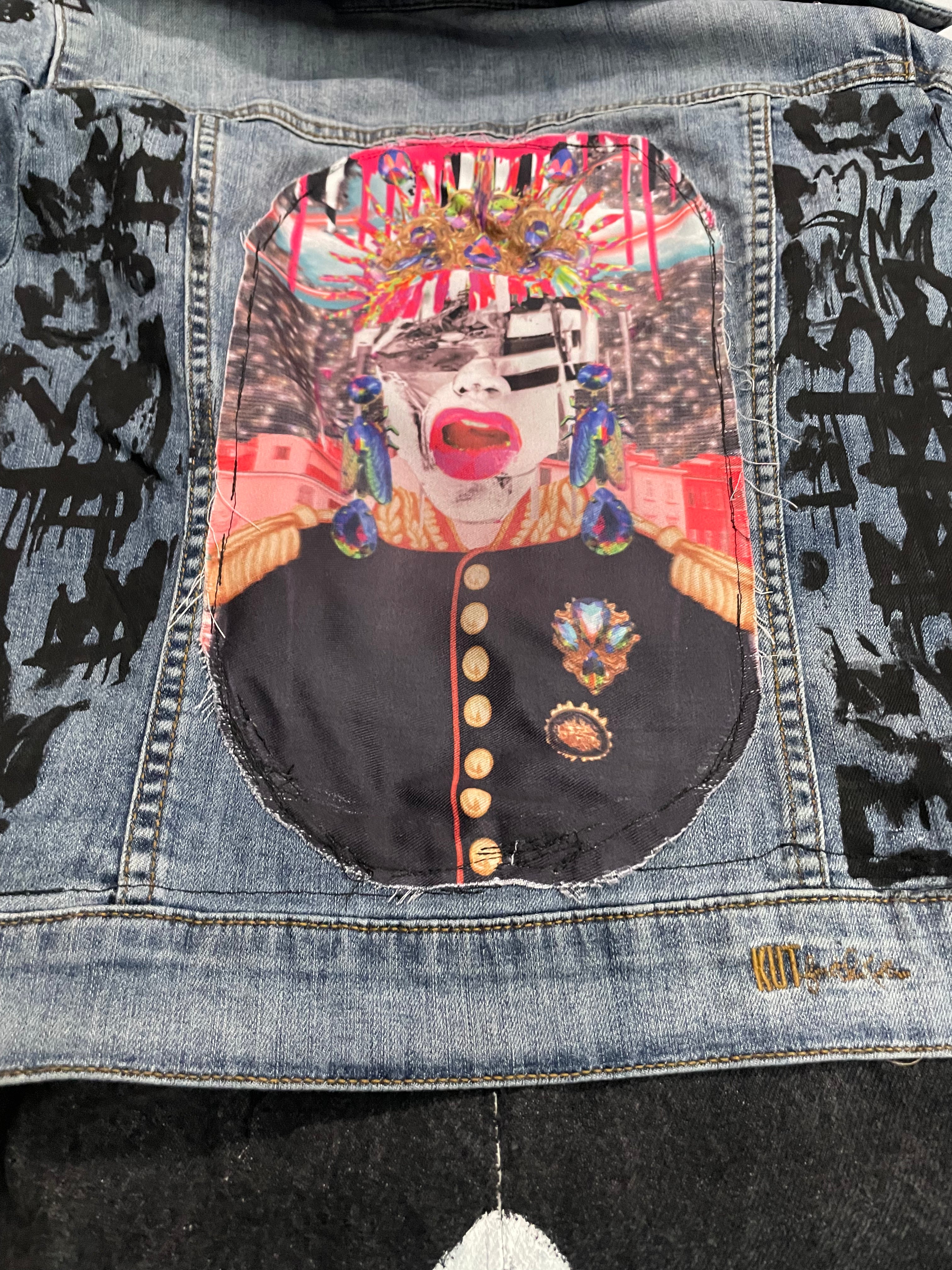 Invasion "Rock Star" Upcycled Denim Jacket