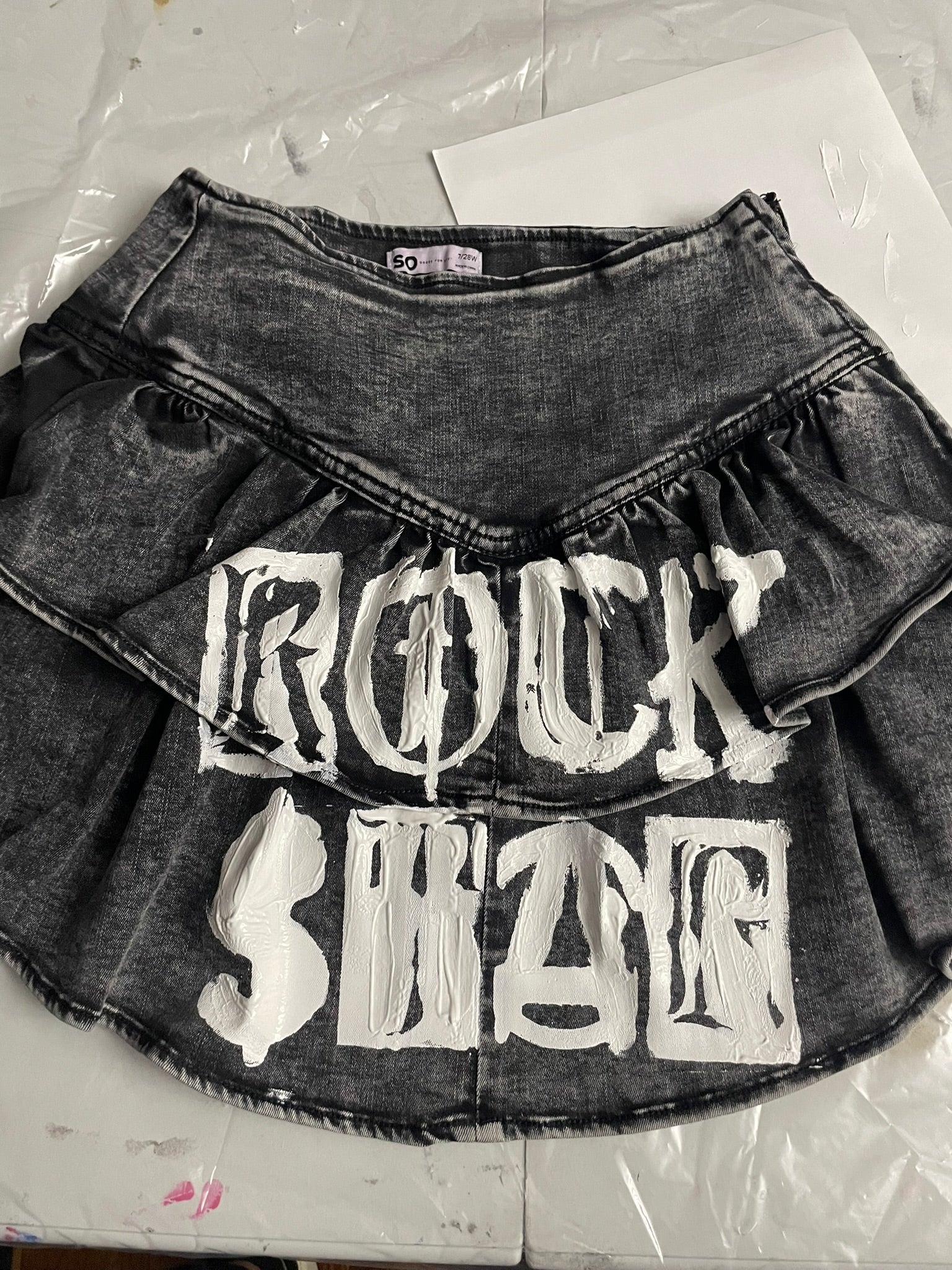 Rock Star Ruffle Denim Skirt