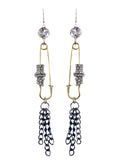 Safety Pin Chain Earrings image 0