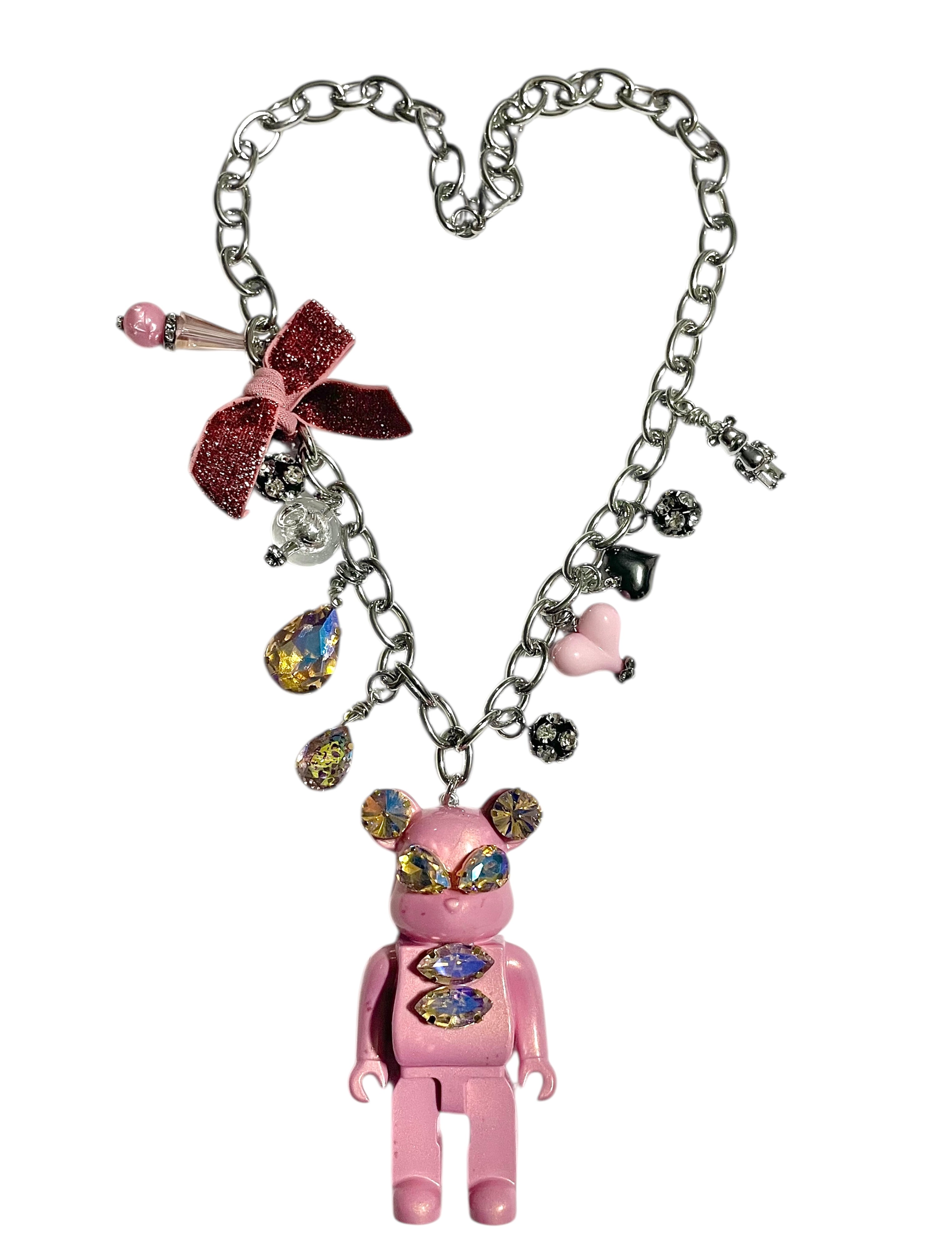 Dusty Rose Bear Necklace image 0