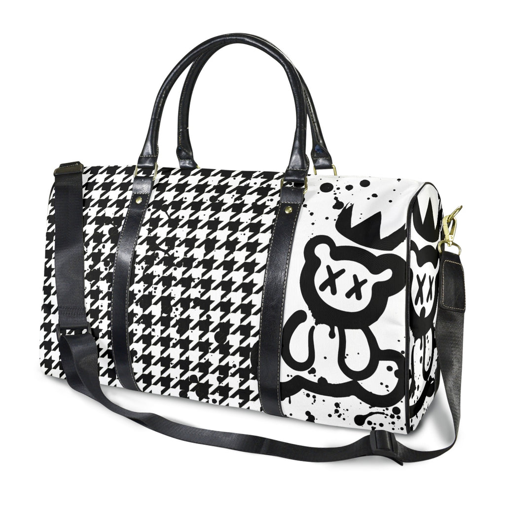 Houndstooth and Bear Duffle Travel Bag image 0