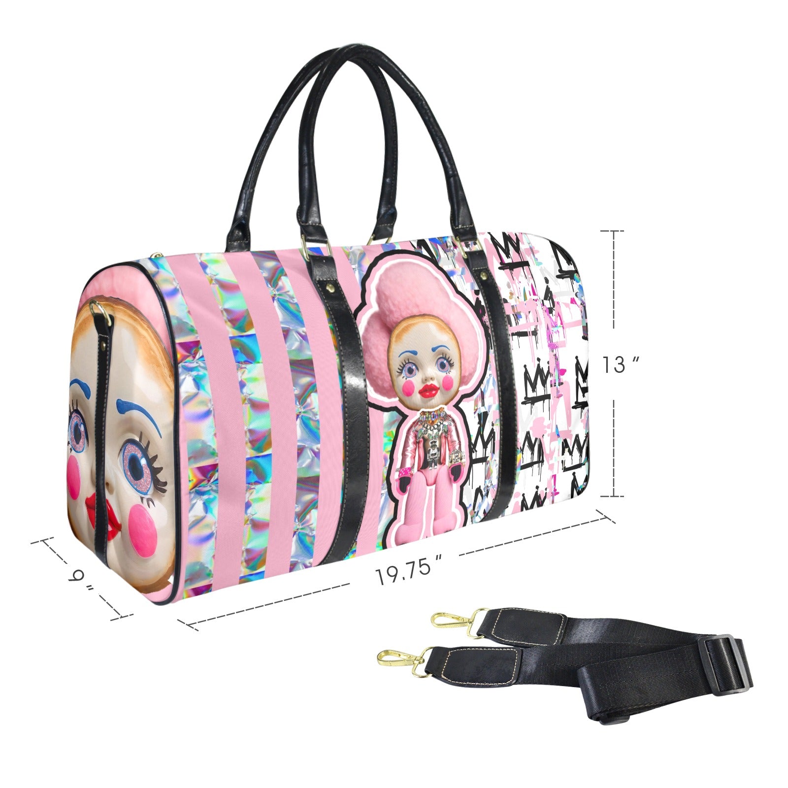 Pancake Poodle Duffle Bag W Decor Tags image 1
