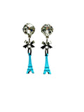 Teal Eiffel Tower Earrings image 0