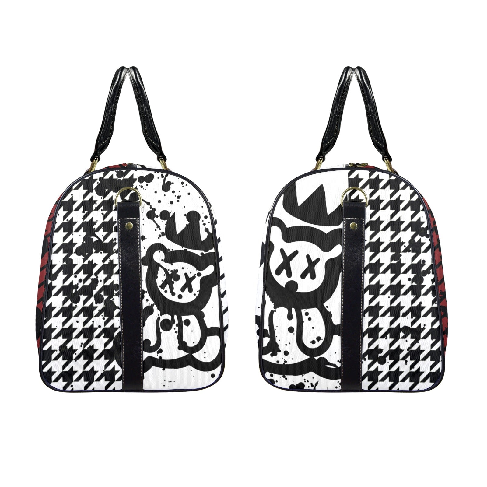 Houndstooth and Bear Duffle Travel Bag image 1