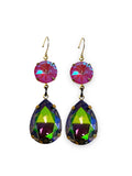 Pink and Iridescent Drop Earrings image 0
