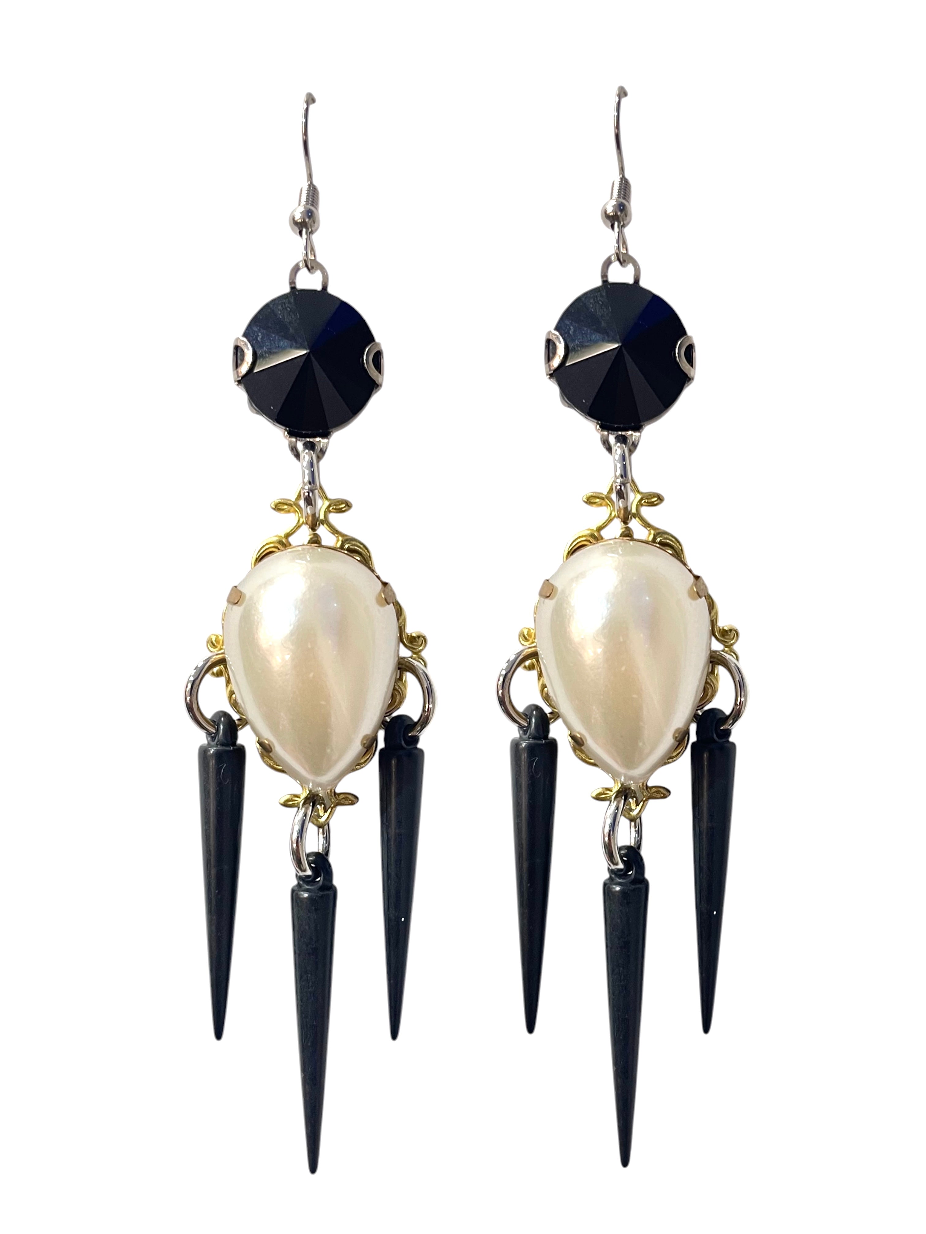 Faux pearl Spiked Earrings image 0