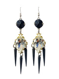 Rhinestone Black Spiked Earrings image 0